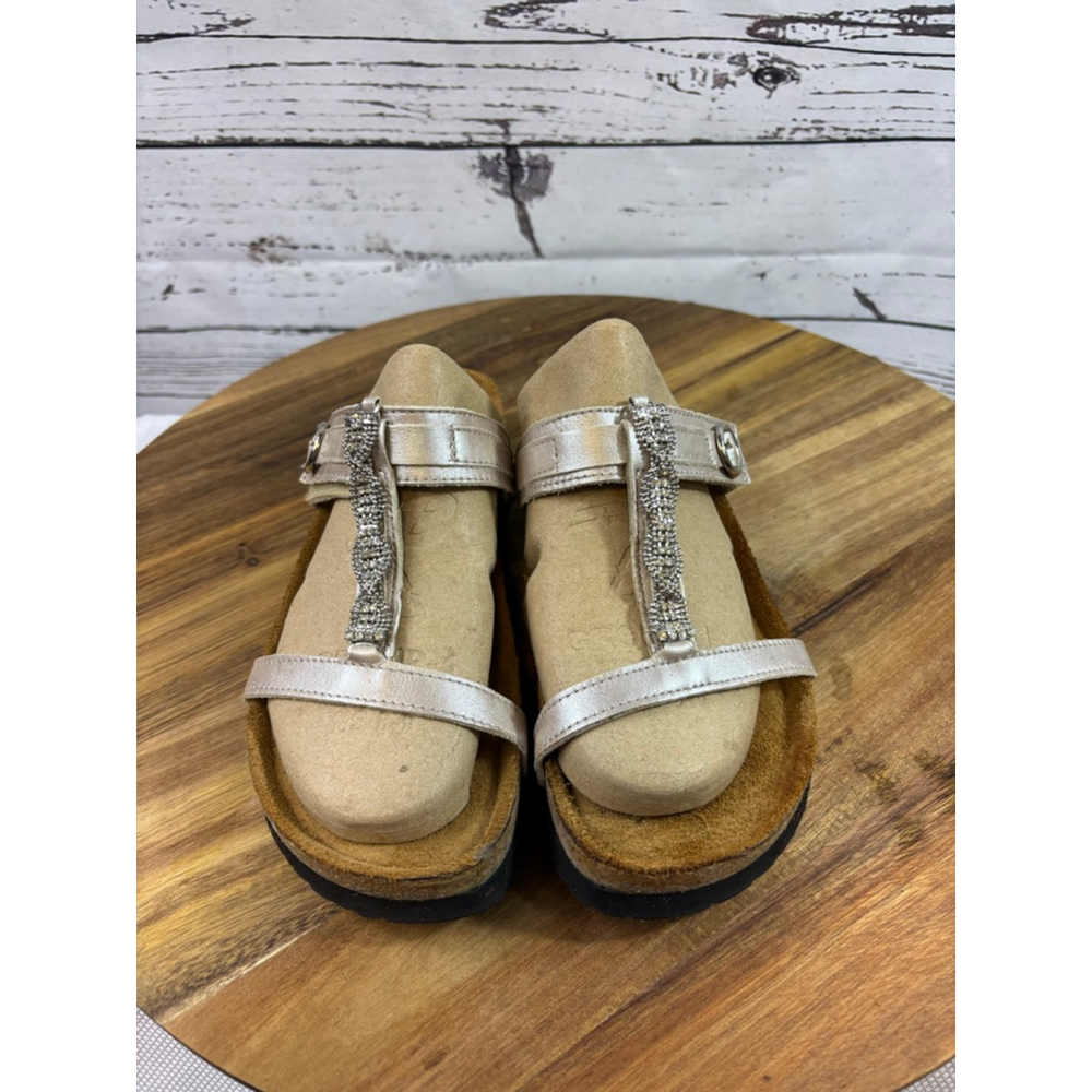 Women's Naot Gold & Silver Embellished Sandals Size 6